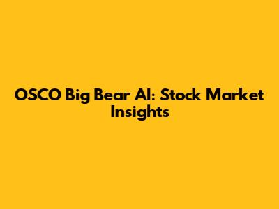 OSCO Big Bear AI: Stock Market Insights