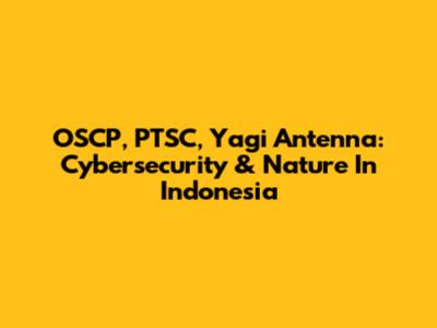 OSCP, PTSC, Yagi Antenna: Cybersecurity & Nature In Indonesia