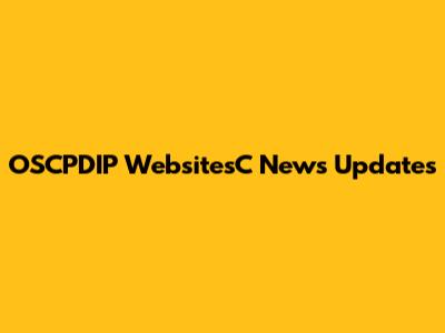 OSCPDIP WebsitesC News Updates