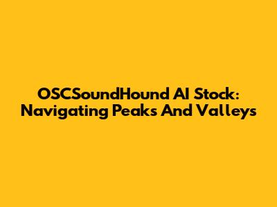 OSCSoundHound AI Stock: Navigating Peaks And Valleys