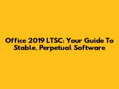 Office 2019 LTSC: Your Guide To Stable, Perpetual Software