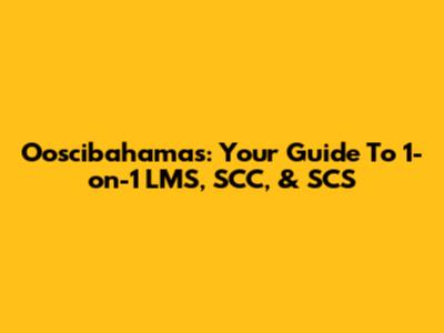 Ooscibahamas: Your Guide To 1-on-1 LMS, SCC, & SCS