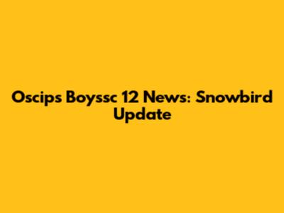 Oscips Boyssc 12 News: Snowbird Update