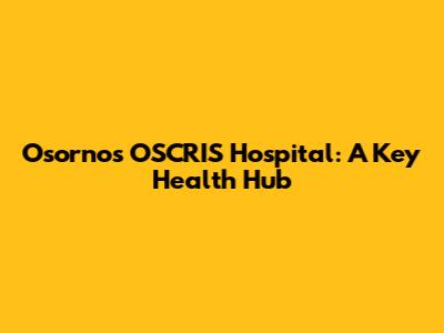 Osorno's OSCRIS Hospital: A Key Health Hub