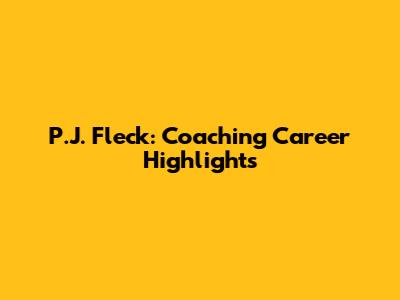 P.J. Fleck: Coaching Career Highlights