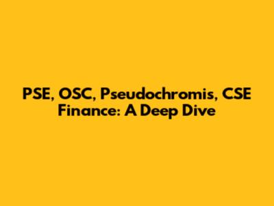 PSE, OSC, Pseudochromis, CSE Finance: A Deep Dive