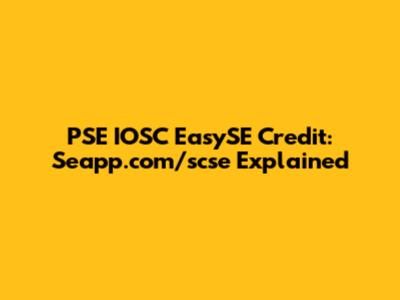 PSE IOSC EasySE Credit: Seapp.com/scse Explained
