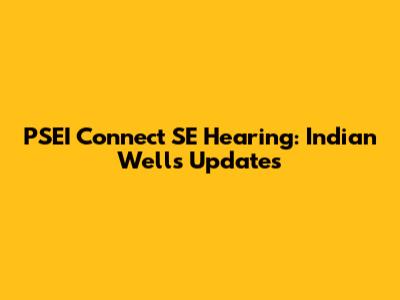 PSEI Connect SE Hearing: Indian Wells Updates