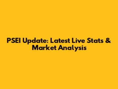 PSEI Update: Latest Live Stats & Market Analysis