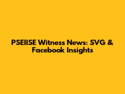 PSEIISE Witness News: SVG & Facebook Insights