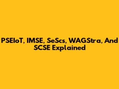 PSEIoT, IMSE, SeScs, WAGStra, And SCSE Explained