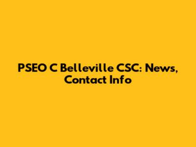 PSEO C Belleville CSC: News, Contact Info