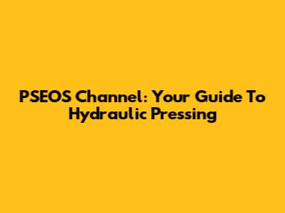PSEOS Channel: Your Guide To Hydraulic Pressing