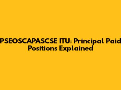 PSEOSCAPASCSE ITU: Principal Paid Positions Explained