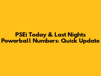 PSEi Today & Last Night's Powerball Numbers: Quick Update
