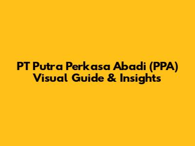 PT Putra Perkasa Abadi (PPA) Visual Guide & Insights