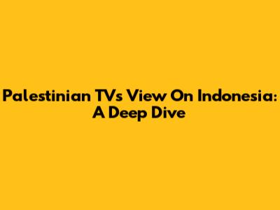 Palestinian TV's View On Indonesia: A Deep Dive