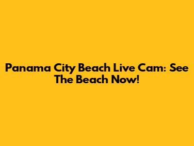 Panama City Beach Live Cam: See The Beach Now!