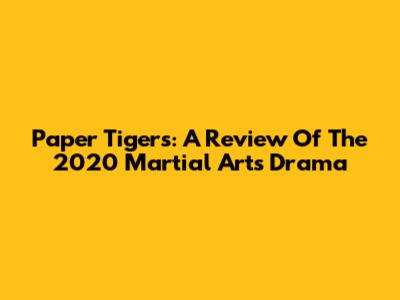 Paper Tigers: A Review Of The 2020 Martial Arts Drama