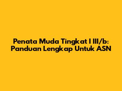 Penata Muda Tingkat I III/b: Panduan Lengkap Untuk ASN
