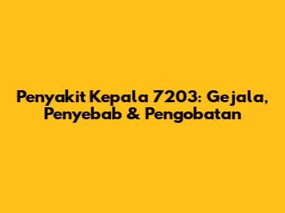 Penyakit Kepala 7203: Gejala, Penyebab & Pengobatan