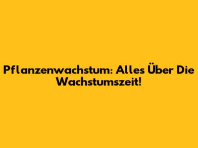 Pflanzenwachstum: Alles Über Die Wachstumszeit!