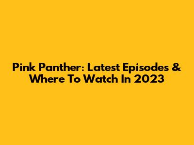 Pink Panther: Latest Episodes & Where To Watch In 2023