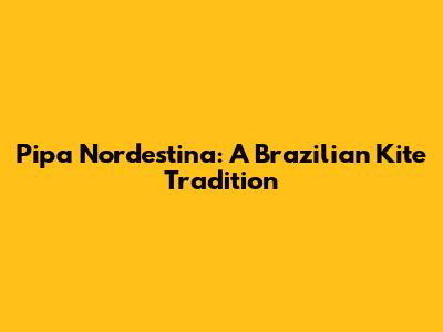 Pipa Nordestina: A Brazilian Kite Tradition