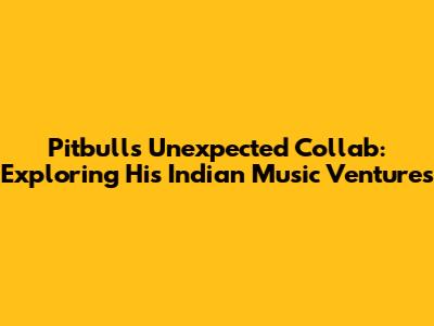 Pitbull's Unexpected Collab: Exploring His Indian Music Ventures