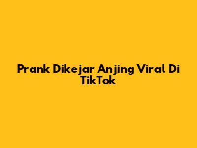Prank Dikejar Anjing Viral Di TikTok