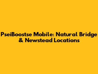 PseiBoostse Mobile: Natural Bridge & Newstead Locations