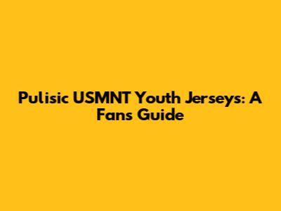 Pulisic USMNT Youth Jerseys: A Fan's Guide