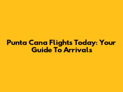Punta Cana Flights Today: Your Guide To Arrivals