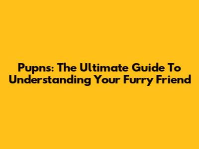 Pupns: The Ultimate Guide To Understanding Your Furry Friend