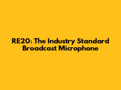 RE20: The Industry Standard Broadcast Microphone