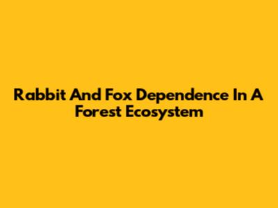 Rabbit And Fox Dependence In A Forest Ecosystem