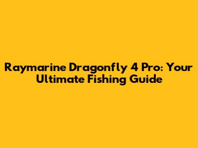 Raymarine Dragonfly 4 Pro: Your Ultimate Fishing Guide