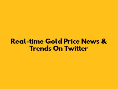 Real-time Gold Price News & Trends On Twitter