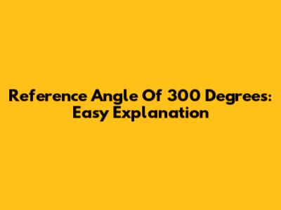 Reference Angle Of 300 Degrees: Easy Explanation