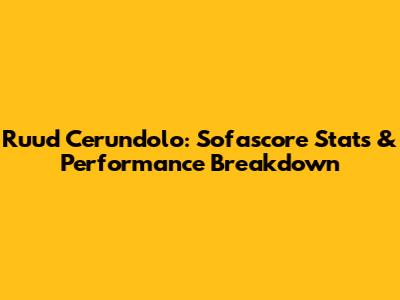 Ruud Cerundolo: Sofascore Stats & Performance Breakdown