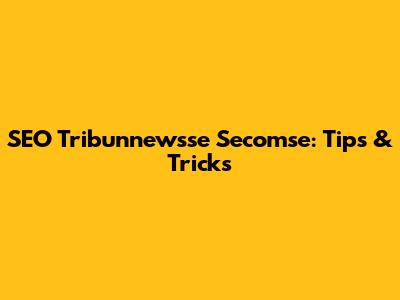 SEO Tribunnewsse Secomse: Tips & Tricks