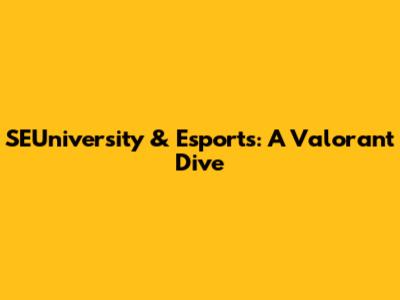 SEUniversity & Esports: A Valorant Dive