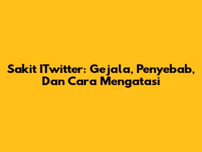Sakit ITwitter: Gejala, Penyebab, Dan Cara Mengatasi