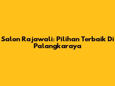Salon Rajawali: Pilihan Terbaik Di Palangkaraya