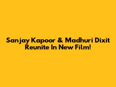 Sanjay Kapoor & Madhuri Dixit Reunite In New Film!