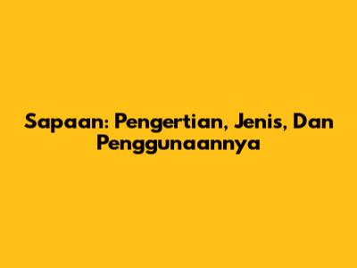 Sapaan: Pengertian, Jenis, Dan Penggunaannya