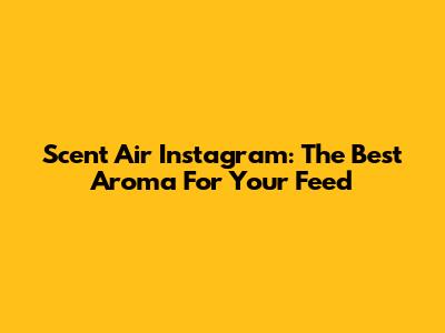 Scent Air Instagram: The Best Aroma For Your Feed