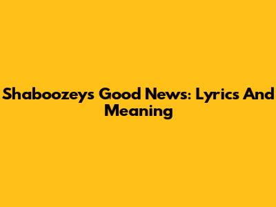 Shaboozey's "Good News": Lyrics And Meaning