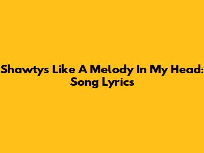Shawty's Like A Melody In My Head: Song Lyrics
