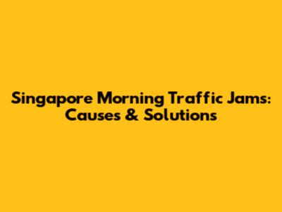 Singapore Morning Traffic Jams: Causes & Solutions